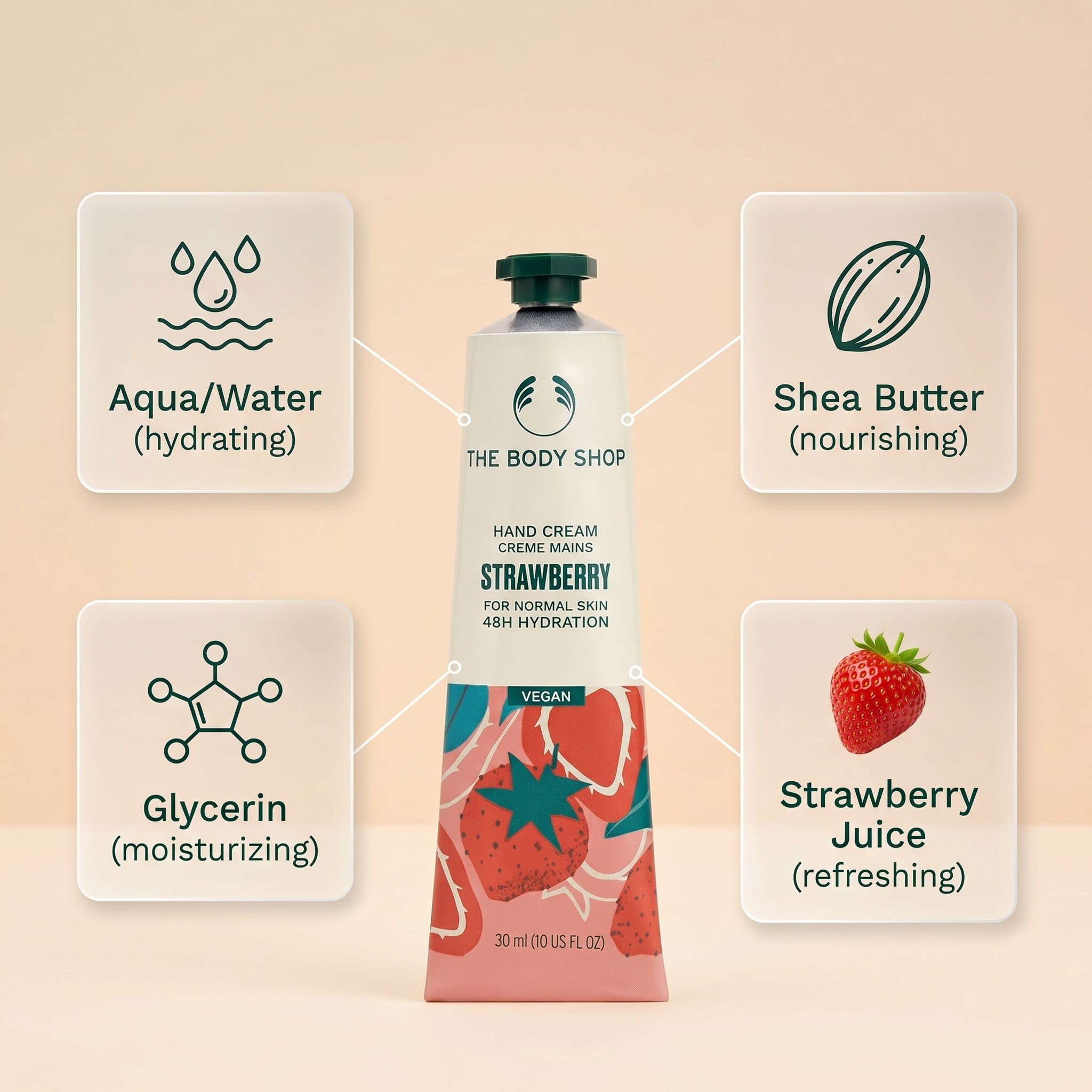 The Body Shop Strawberry Hand Cream, 30 ml