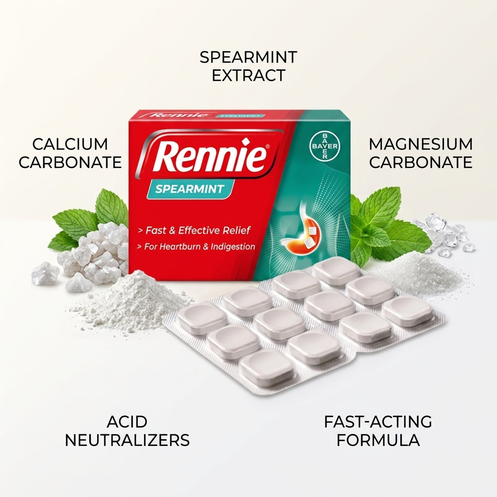 Rennie Spearmint Chewable Tablets 36 tablets