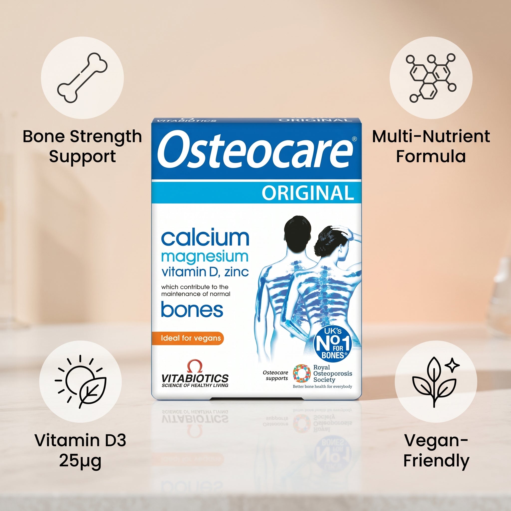 Vitabiotics Osteocare Original Calcium, Magnesium, Vitamin D & Zinc 30 Tabs