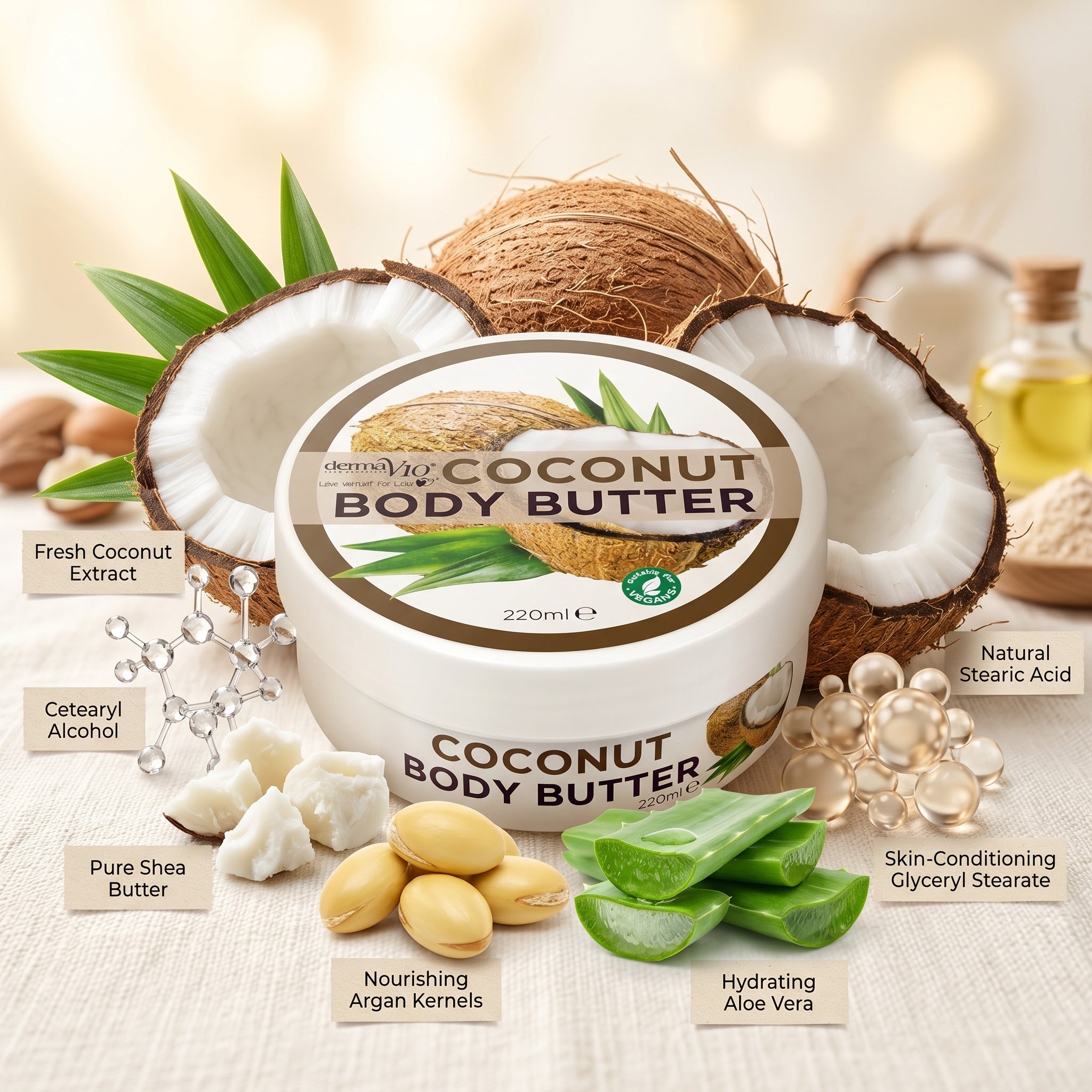 Derma V10 COCONUT Body Butter 220ml