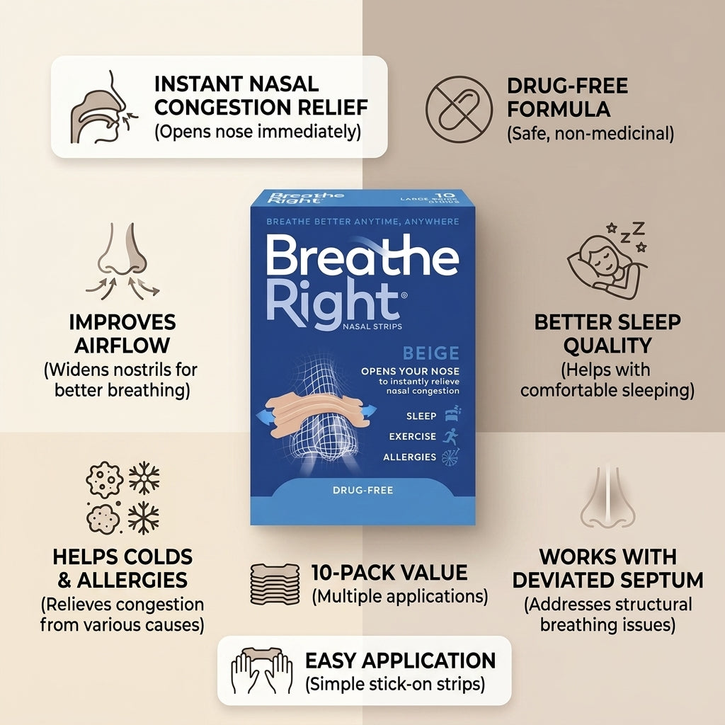 Breathe Right Original Nasal Strips 10 Strips