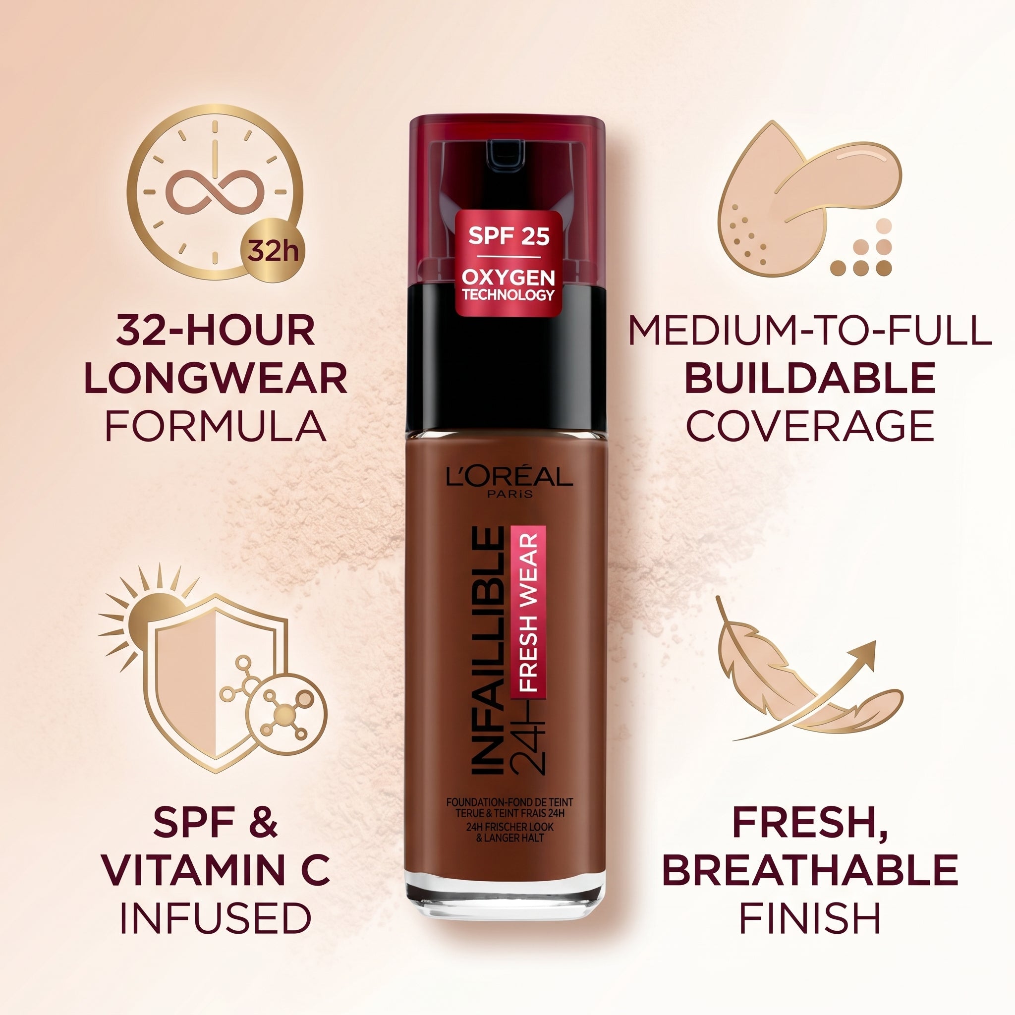 32 hr Fresh Wear Liquid Foundation 390 Ebony | Makeup