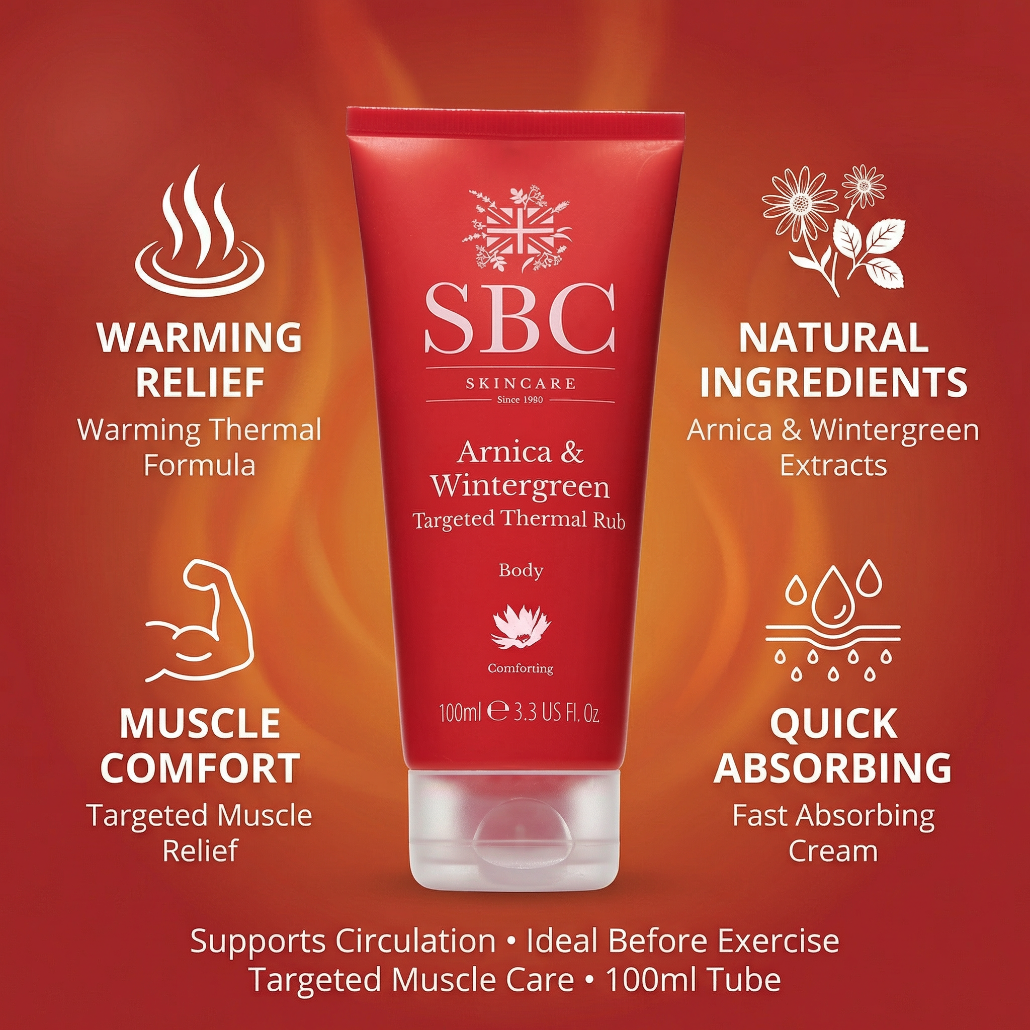 SBC Skincare Arnica & Wintergreen Targeted Thermal Rub 100ml