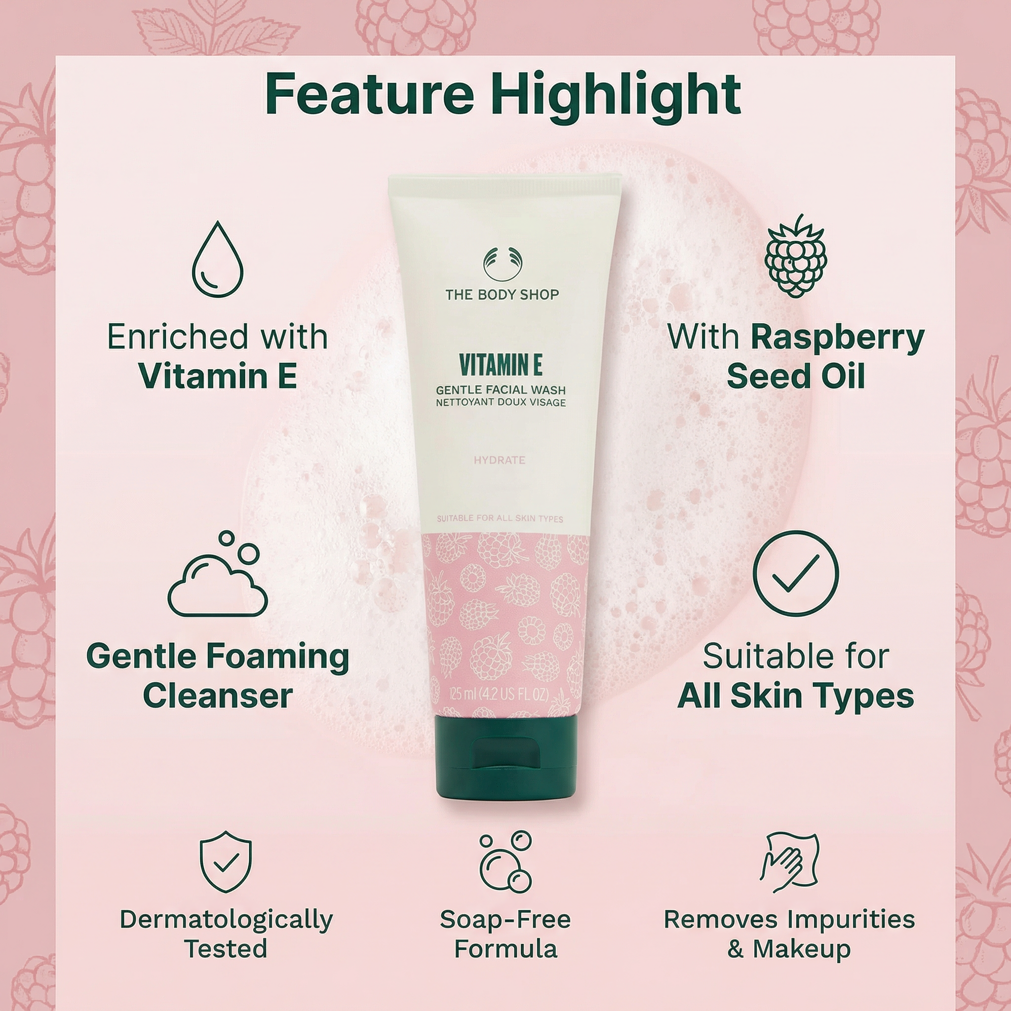 The Body Shop Vitamin E Gentle Face Wash (1x 125ml)