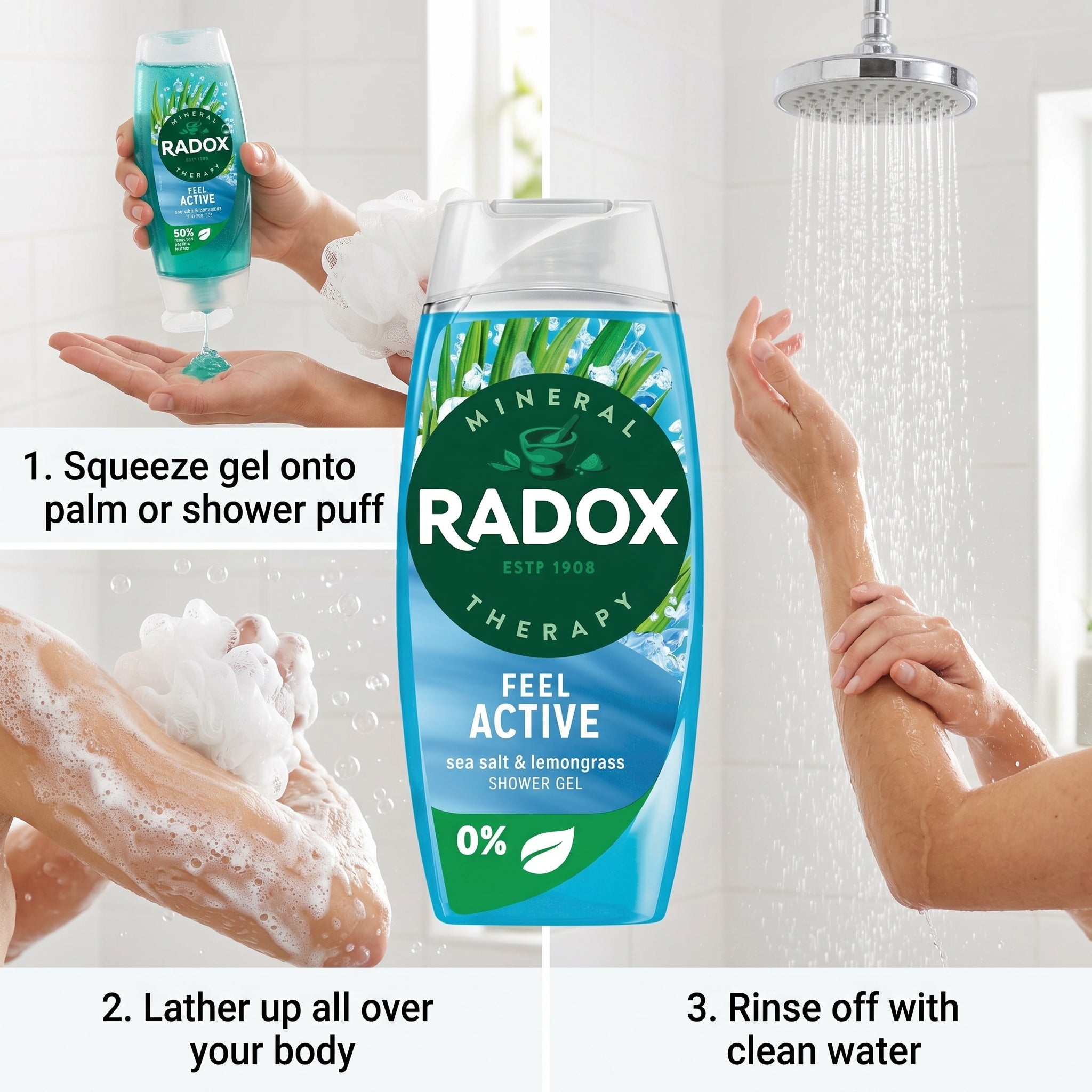 Radox Shower Gel 225ml Feel Active