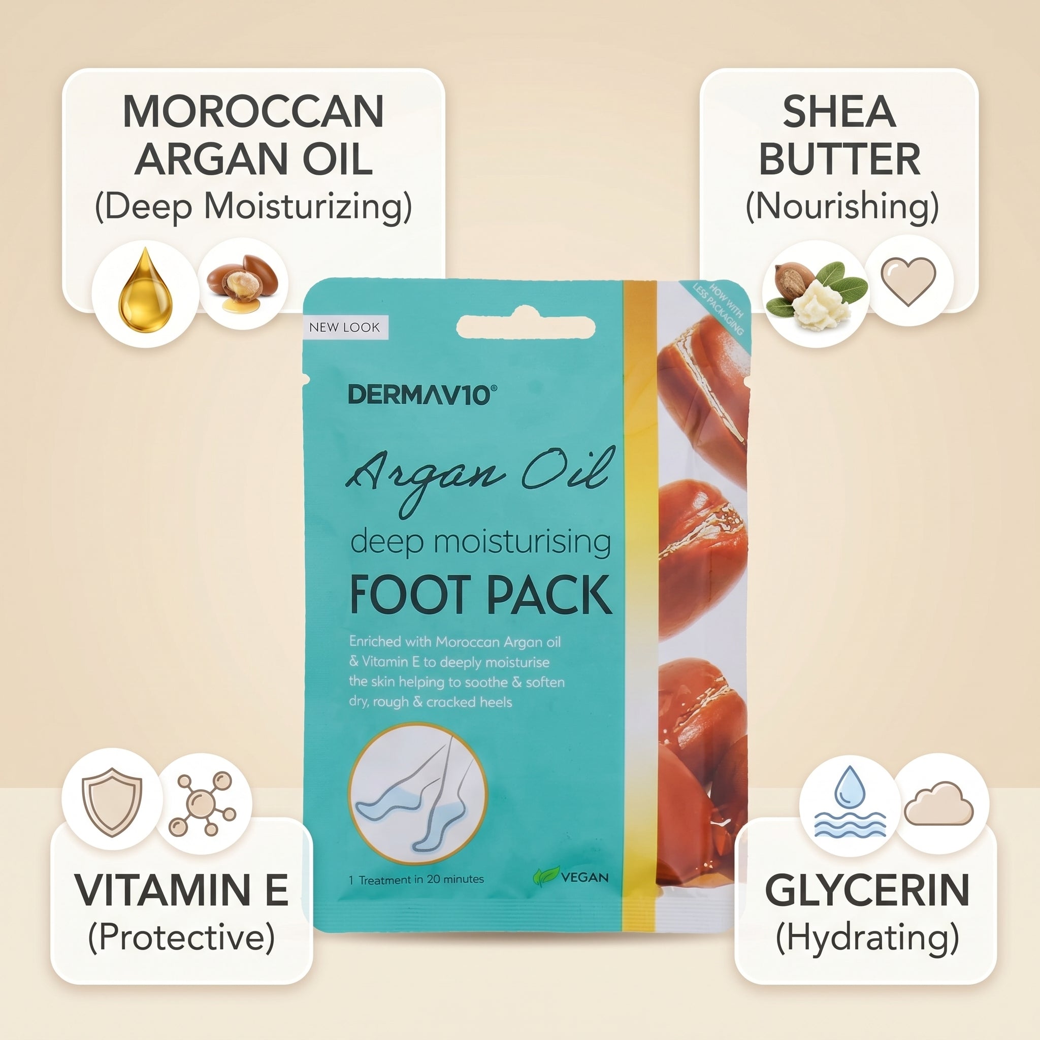 DERMA V10 ARGAN OIL FOOT PACK