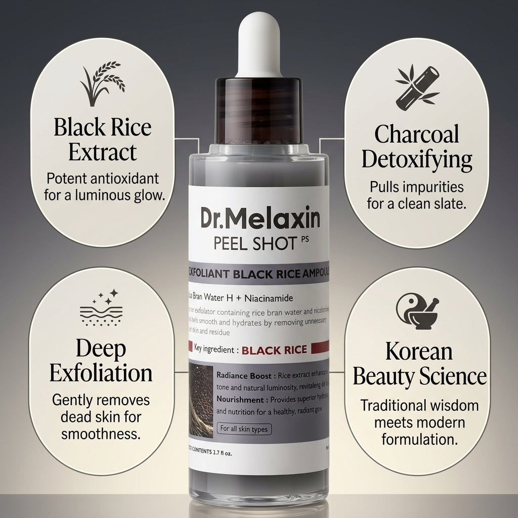 Dr. Melaxin Peel Shot Exfoliating Black Rice Ampoule 80ml