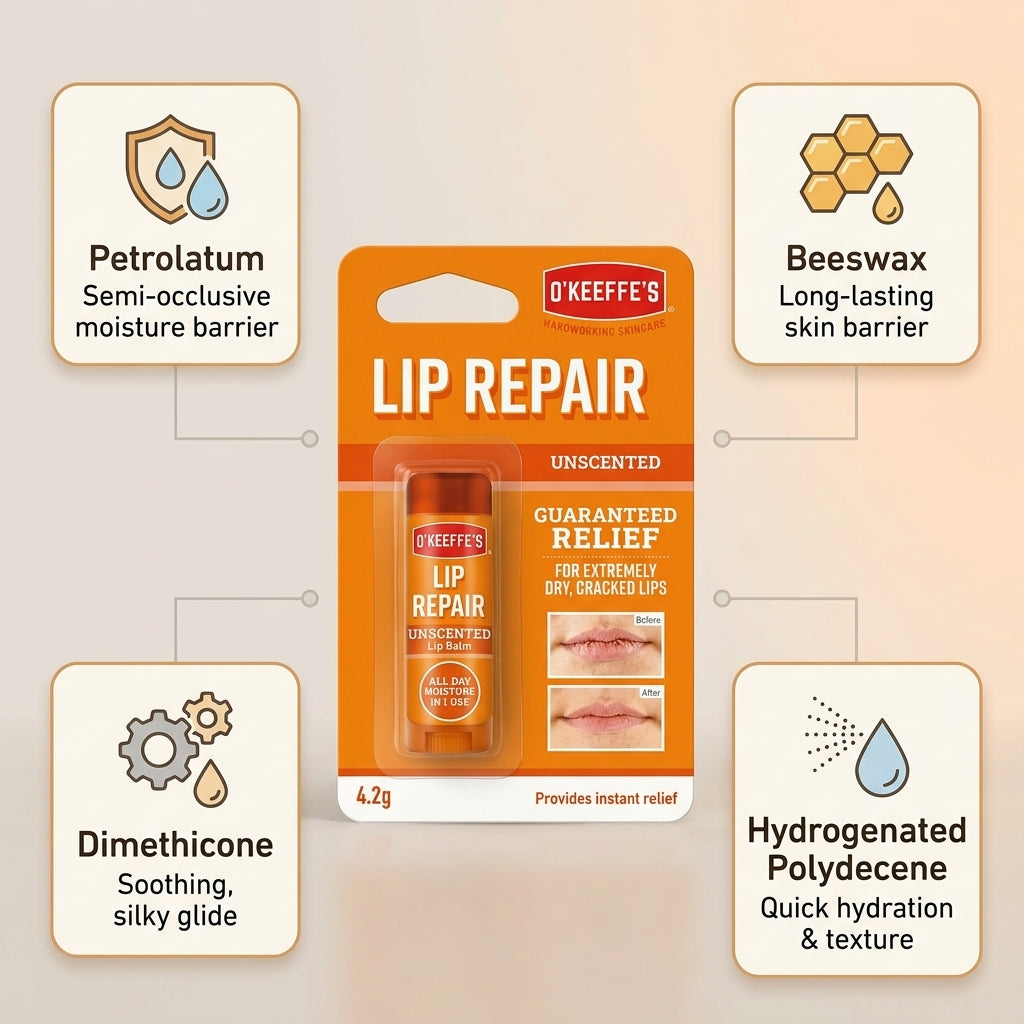 O'Keeffe's Lip Repair Unscented Lip Balm 4.2g