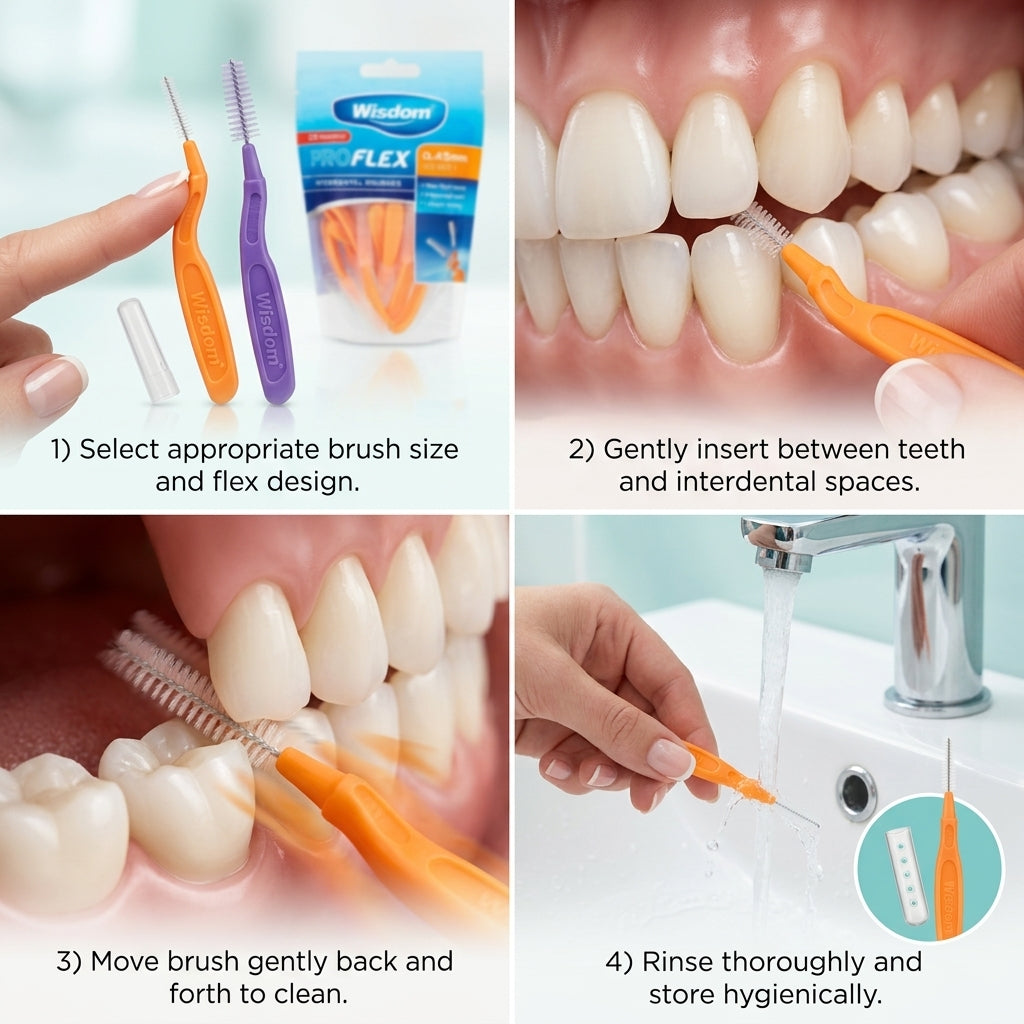 Wisdom Pro Flex Interdental Brushes 0.45mm Orange 25Packs