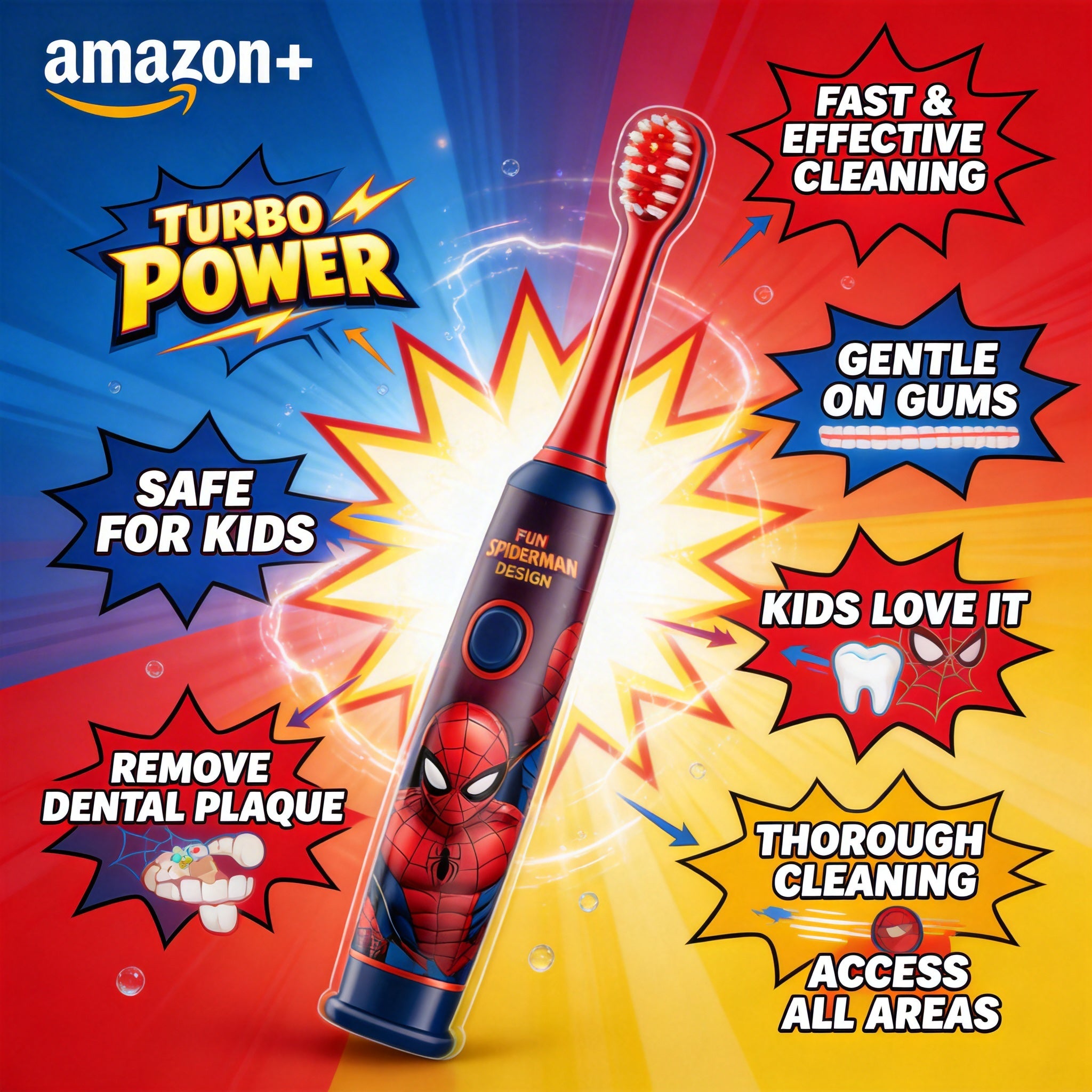 SPIDERMAN TURBO MAX ELECTRIC TOOTHBRUSH 6+