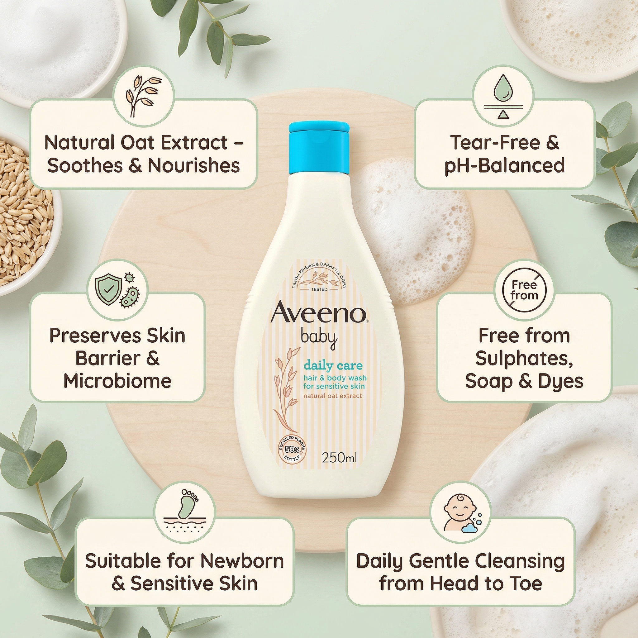 Aveeno Baby Daily Care Hair & Body Wash 250ml