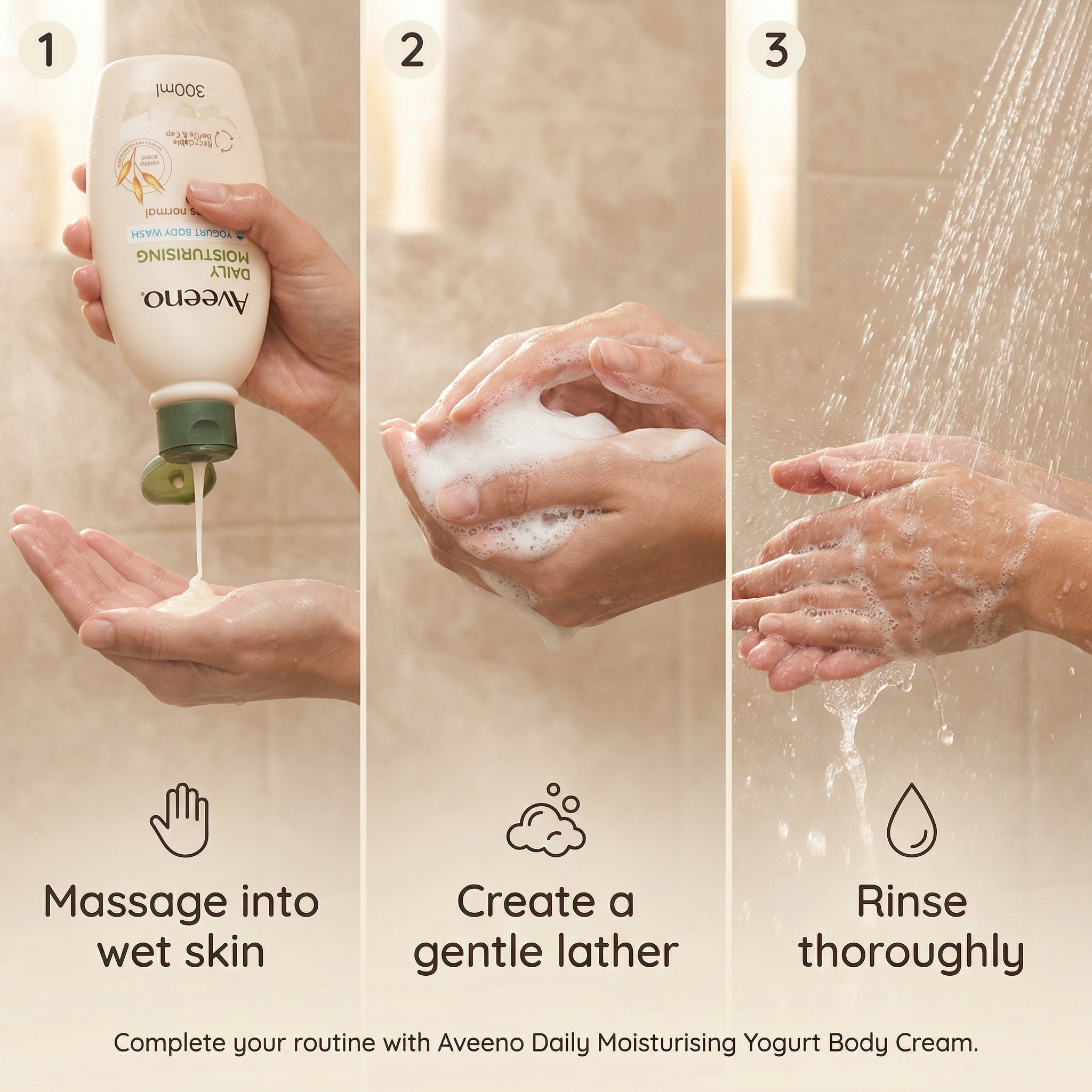 Aveeno Daily Moisturising Body Wash Vanilla & Oats Yogurt 300ml