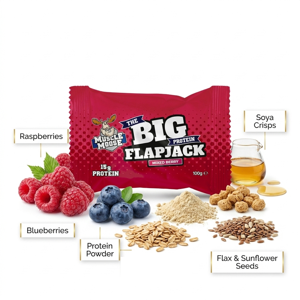 Muscle Moose Big Protein Flapjack Mixed Berry 100g