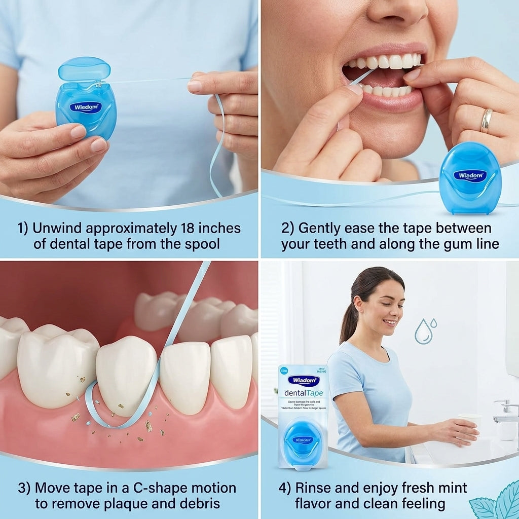 Wisdom Dental Tape 50m | Flossing 50m Mint Wax