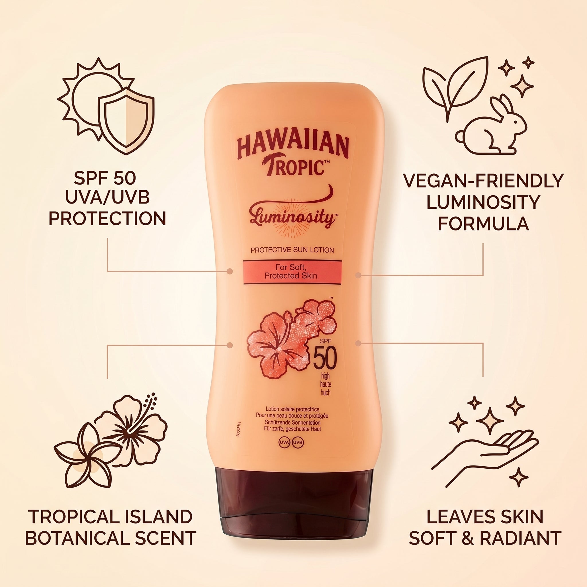 Hawaiian Tropic Luminosity Sun Lotion SPF 50 180ml