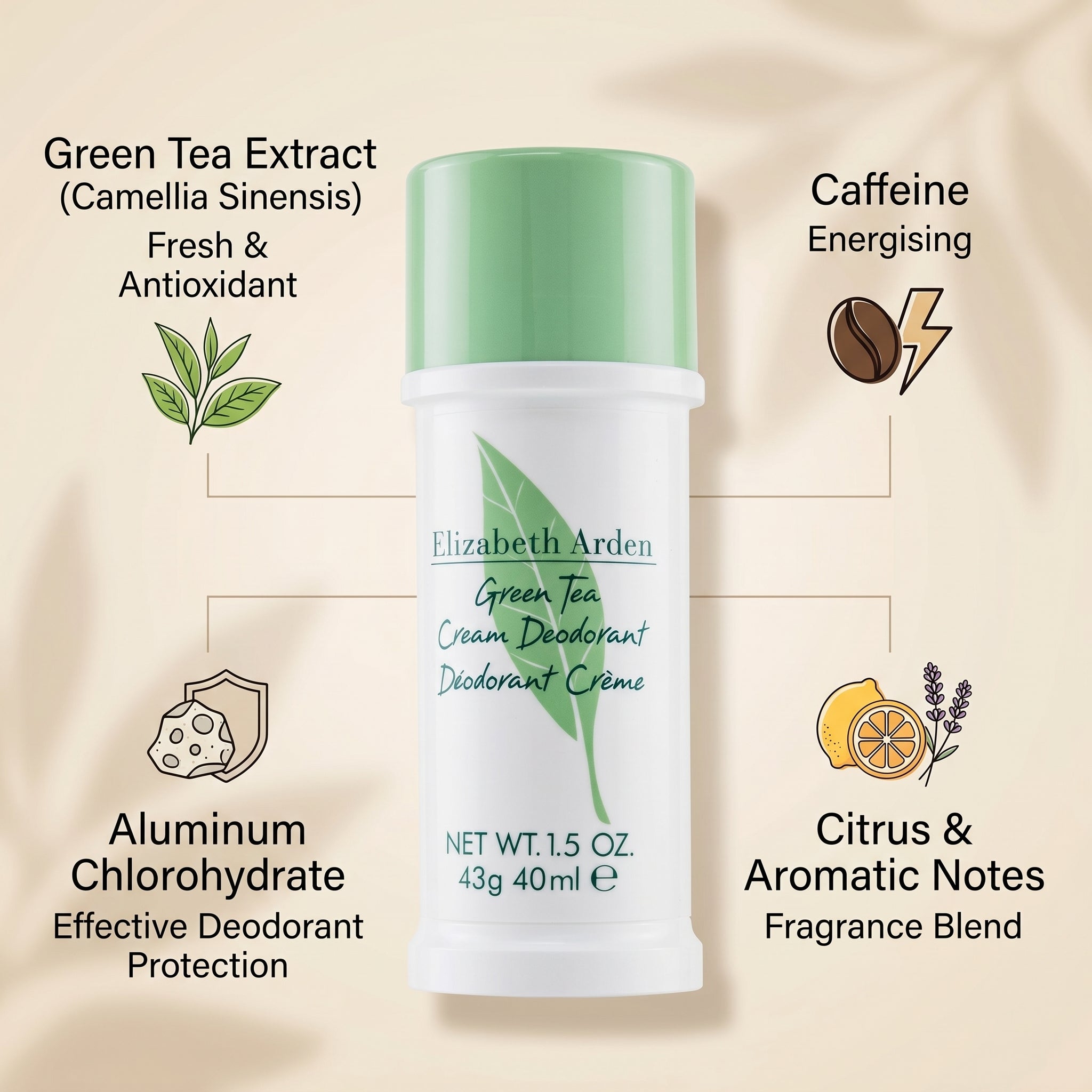 Elizabeth Arden Green Tea Cream Deodorant 40ml