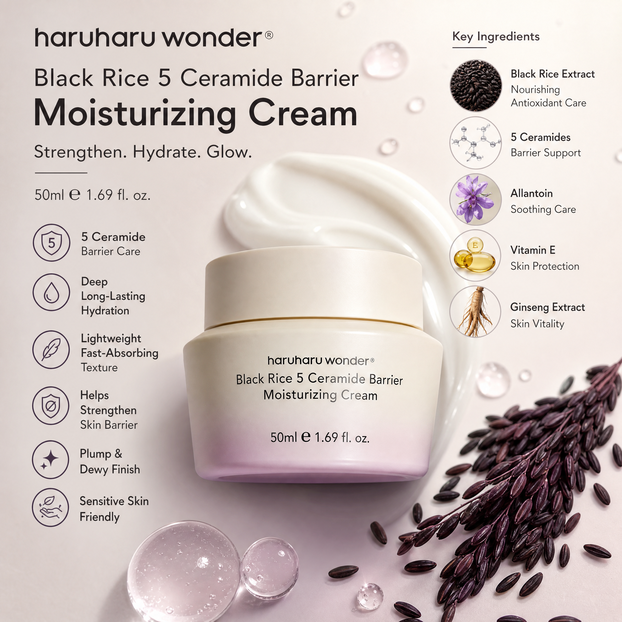 HARUHARU WONDER Black Rice 5 Ceramide Barrier Moisturizing Cream 50ml