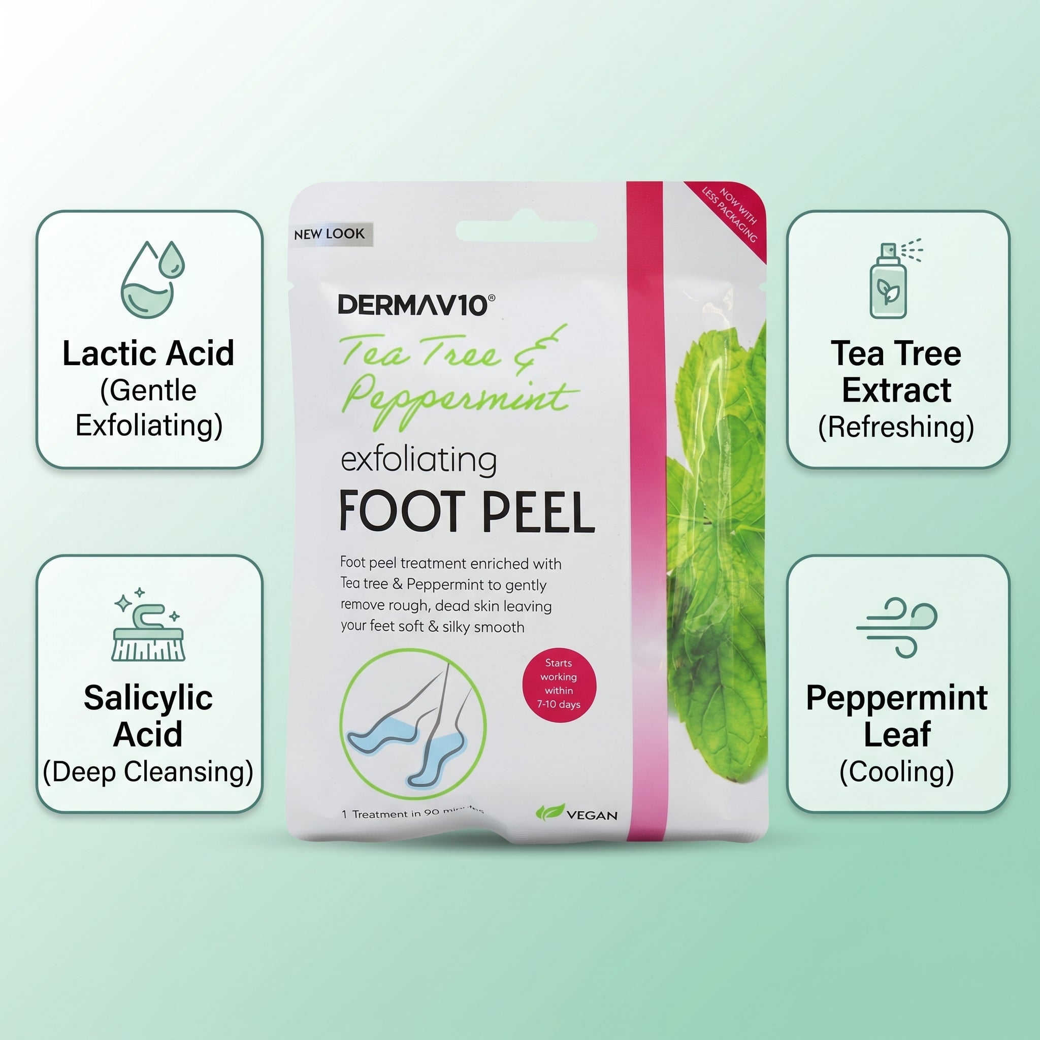 Derma V10 Exfoliating Foot Peel 1pair