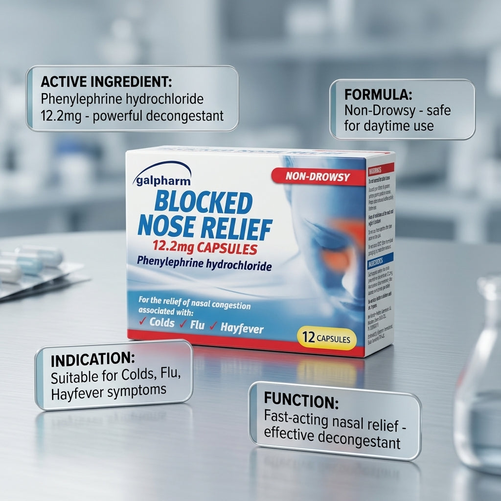 Galpharm Blocked Nose Relief Capsule 12 Capsules