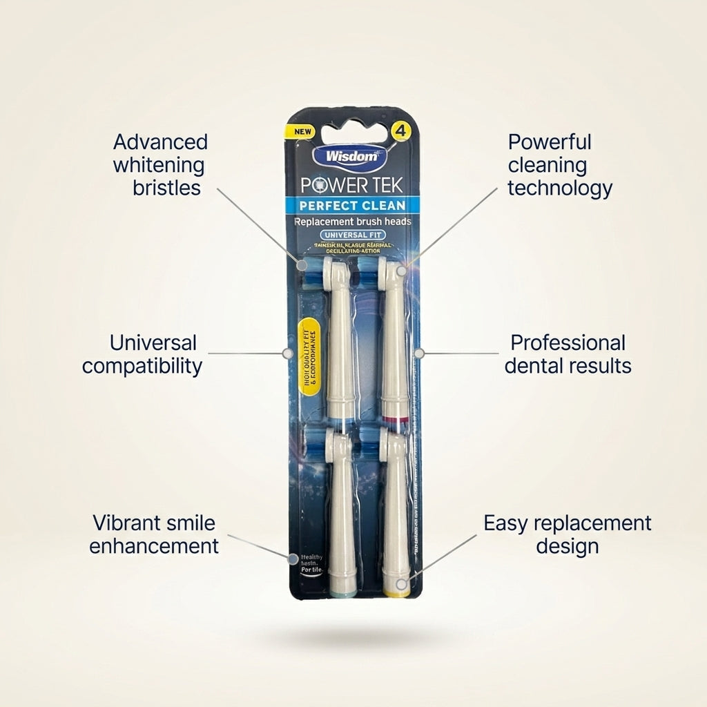 Wisdom Power tech Whitening Replacement brush Heads