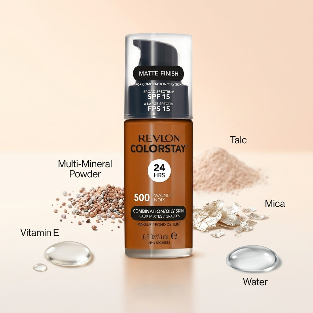 Revlon ColorStay 24hrs 500 Walnut Noix Conbination/Oily Skin 30ml