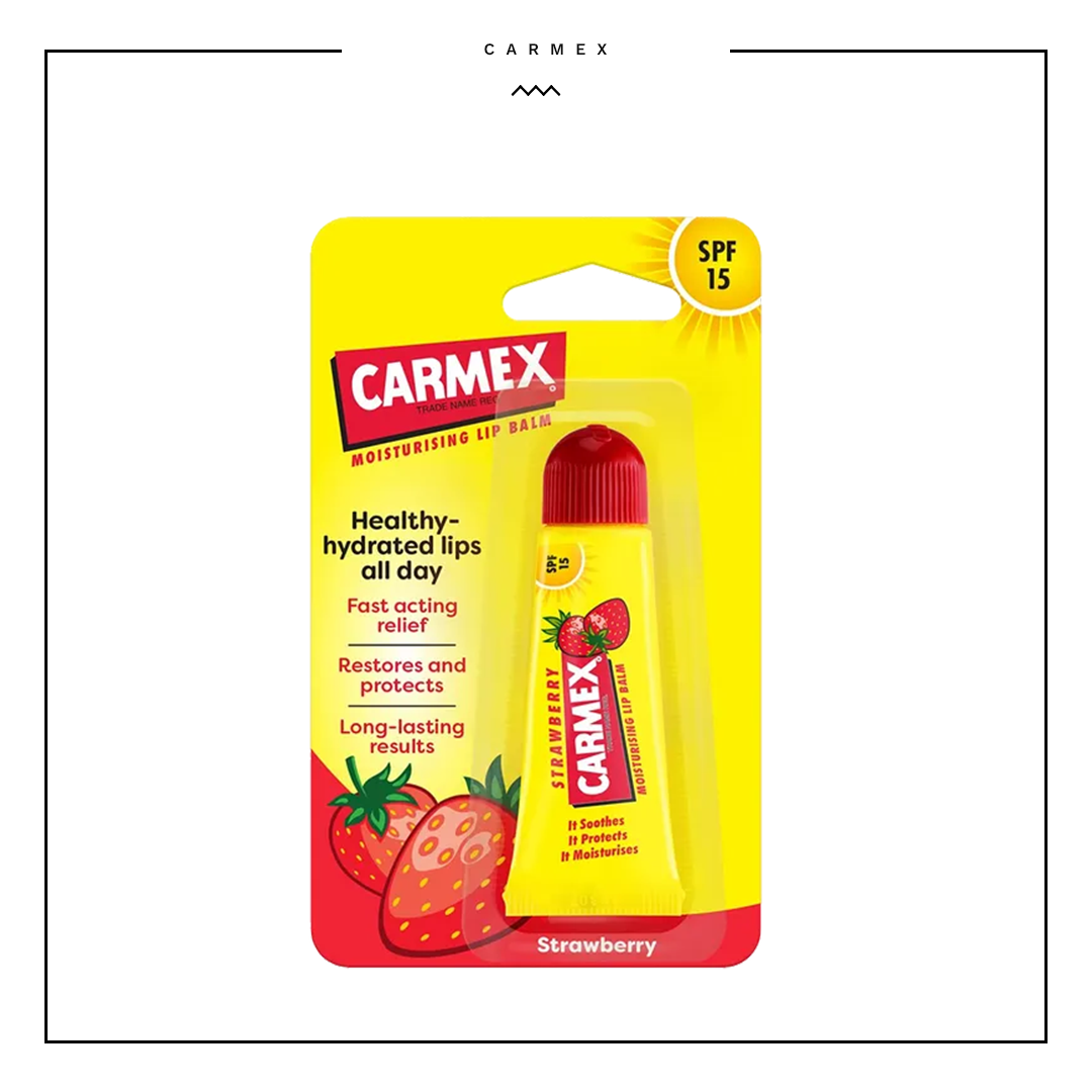 Carmex Strawberry Lip Balm Tube SPF 15 10g