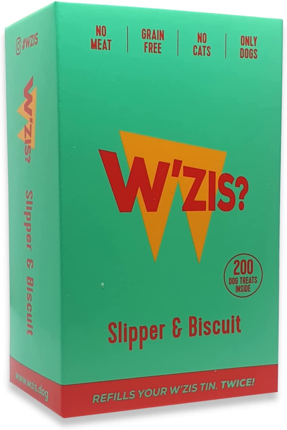 W'ZIS Dog Treat NO Meat Vegetarian Low Calorie (Slipper & Biscuit Refill 100g)
