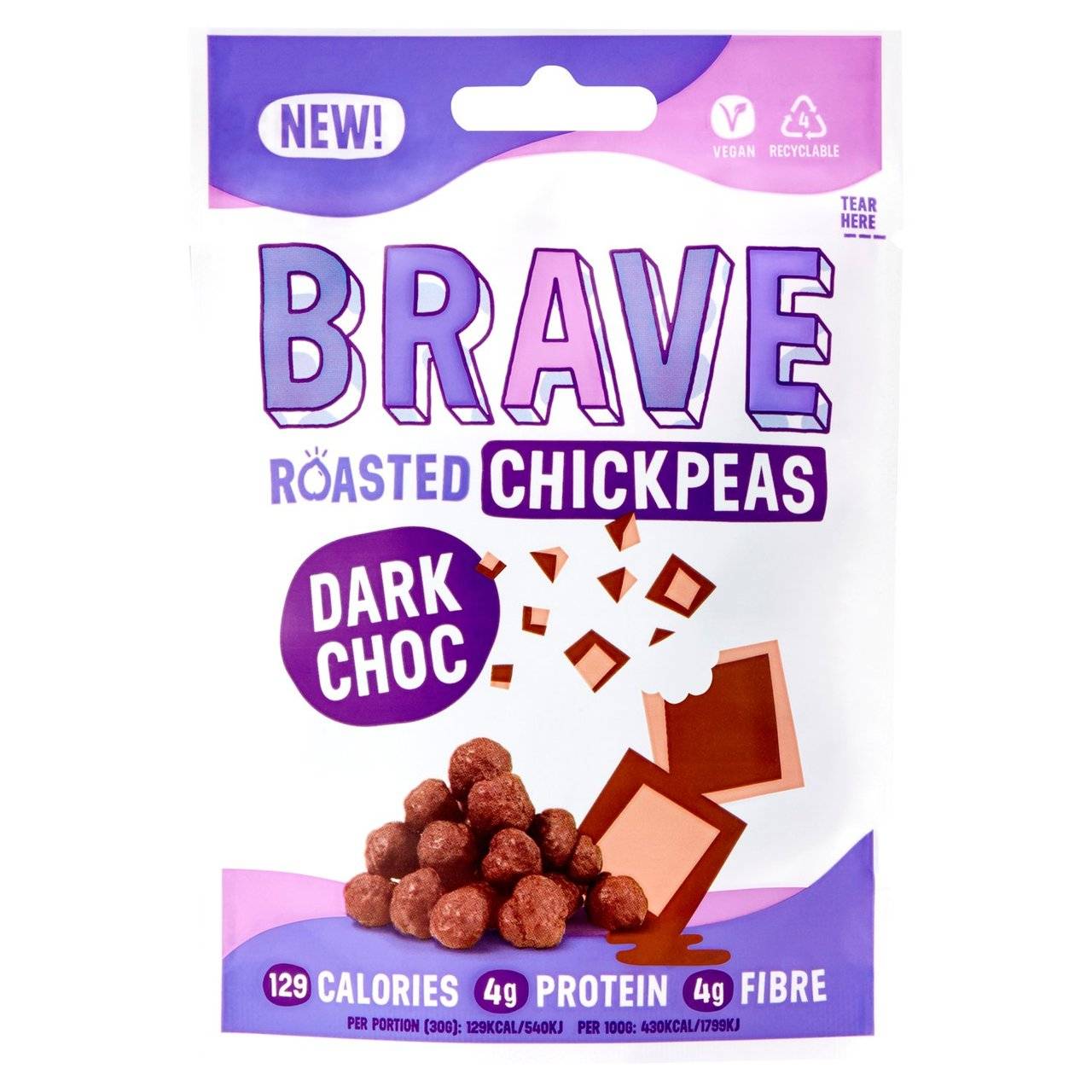 Brave Dark Chocolate Roasted Chickpeas 100g