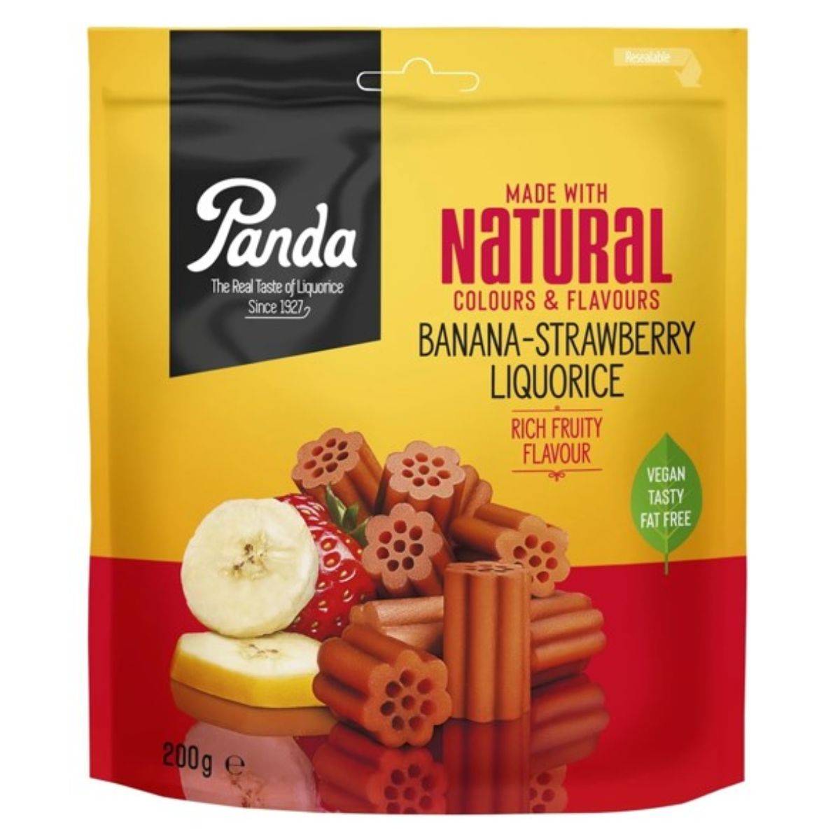 Panda Banana & Strawberry Liquorice 200g