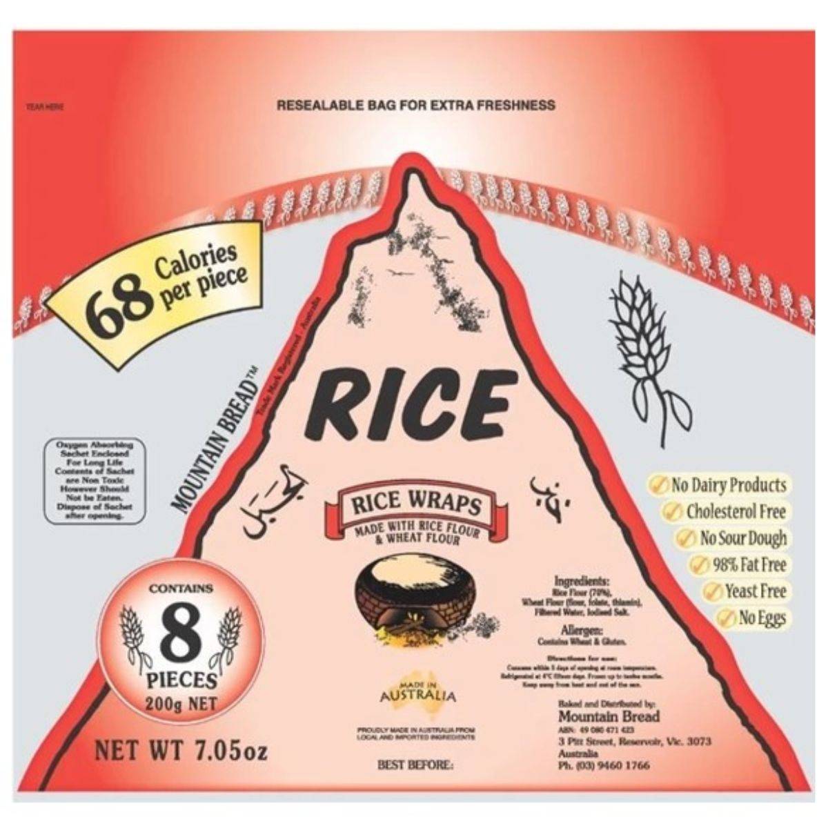 Mountain Bread Rice Wraps - 70% 200g