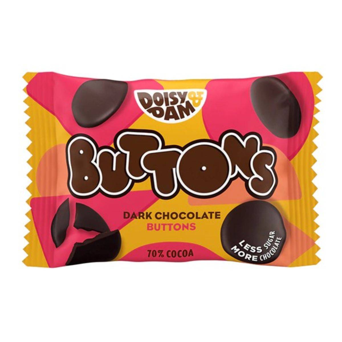 Doisy & Dam Giant Dark Choc Buttons 30g x 18