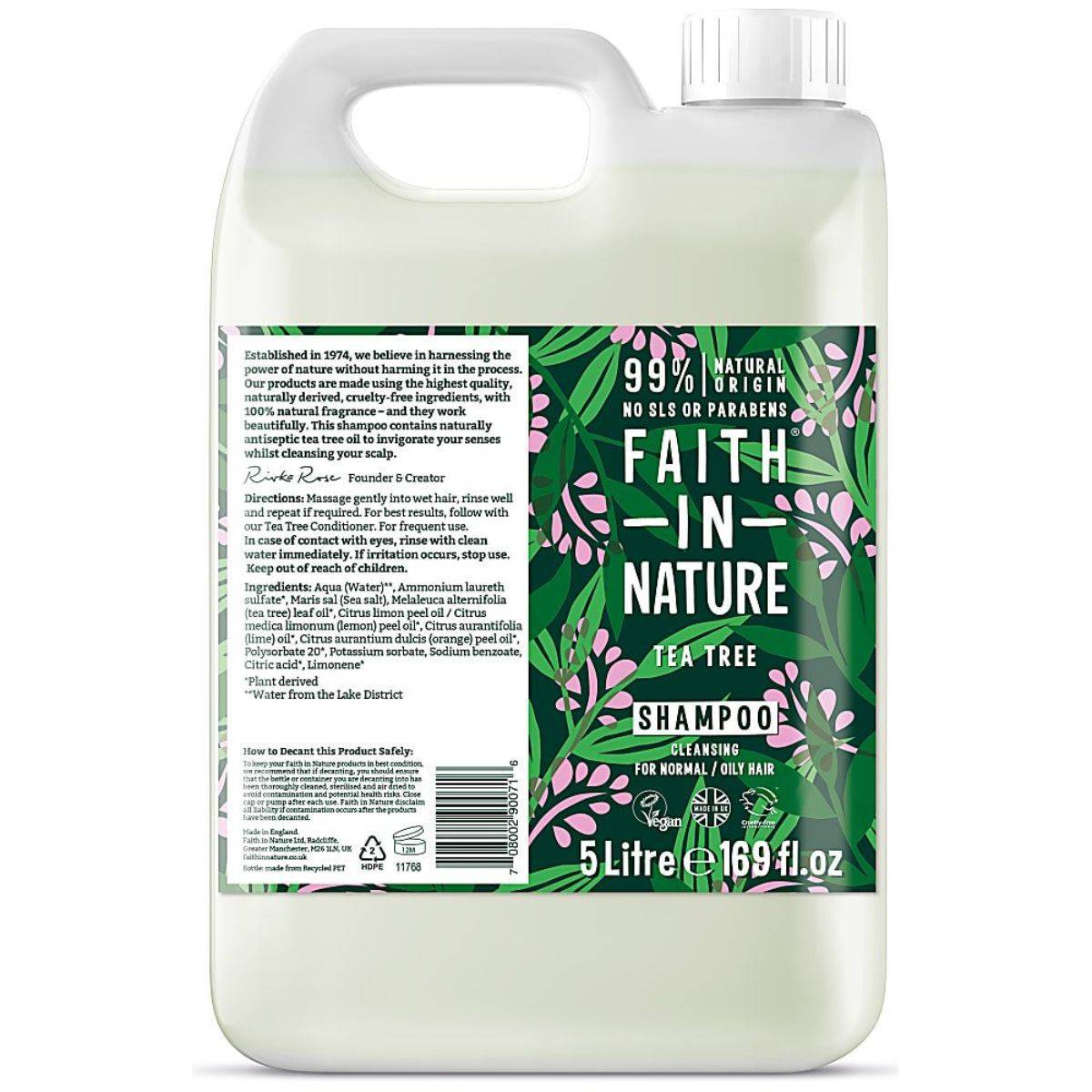 Faith In Nature Tea Tree Shampoo 5Ltr