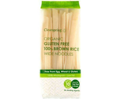 Clearspring Org GF 100% Brown Rice Wide Noodles [200g] Clearspring