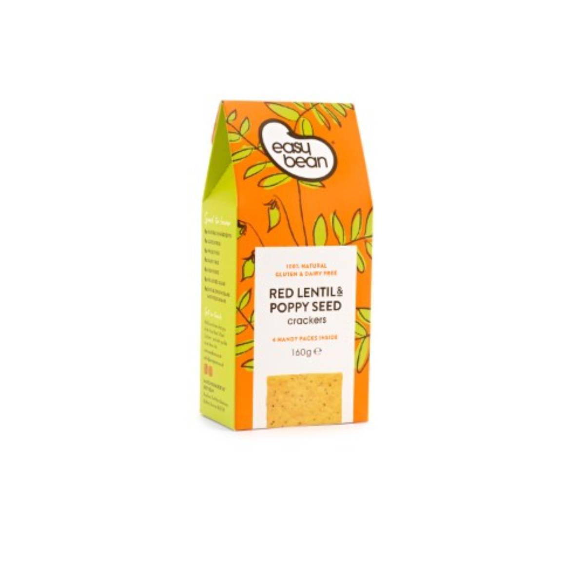 Easy Bean Red Lentil & Poppy Seed Crackers 160g