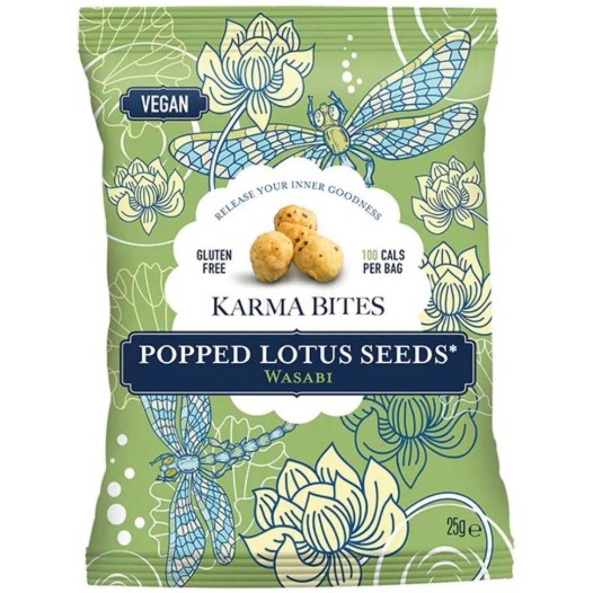 Karma Bites Popped Lotus Seeds - Wasabi 25g x 12