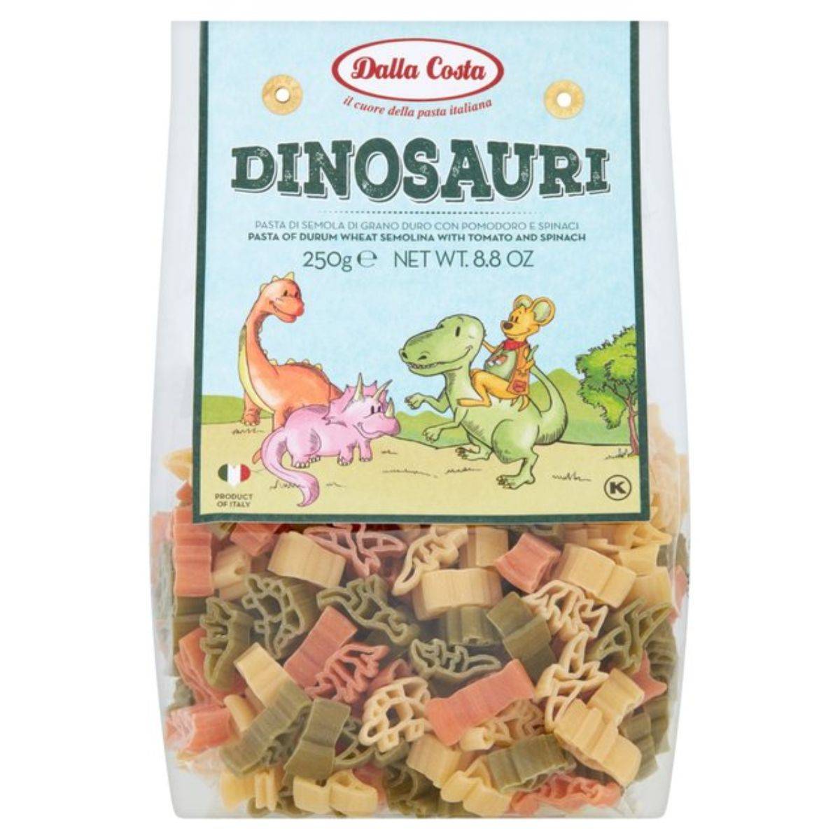 Dalla Costa Dinosaur Tricolour Pasta 250g