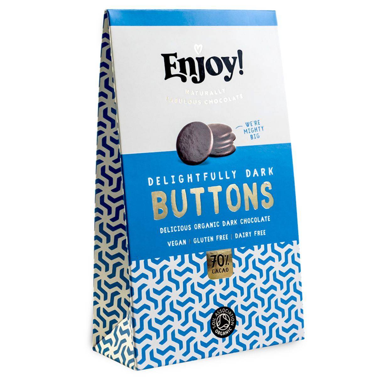 Enjoy Raw Choc Dark 70% Chocolate Buttons 96g