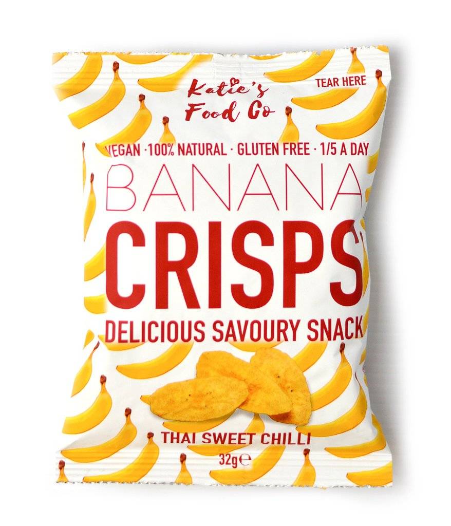 Katies Food Co Thai Sweet Chilli Savoury Banana Crisps 32g x 12