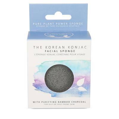 Konjac Sponge Premium Facial Puff With Bamboo Charcoal Single