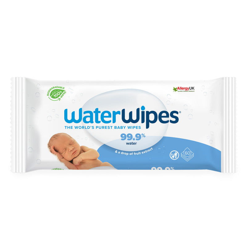 WaterWipes Sensitive Biodegradable & Unscented (60 wipes)