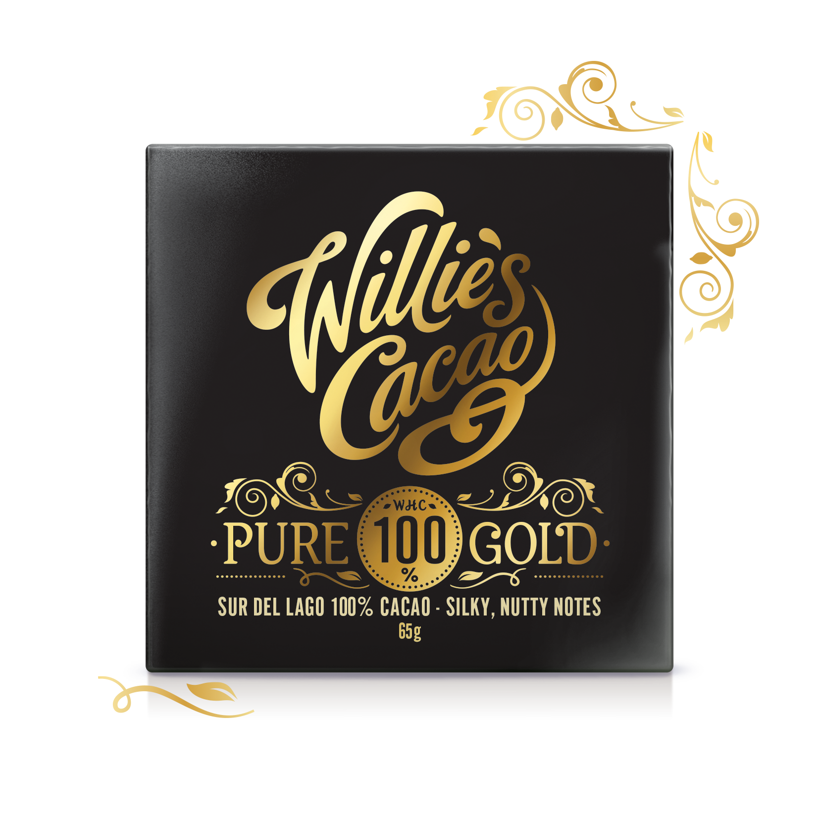 Willies Cacao Pure 100% Gold Sur Del Lago Bar 65g x 12