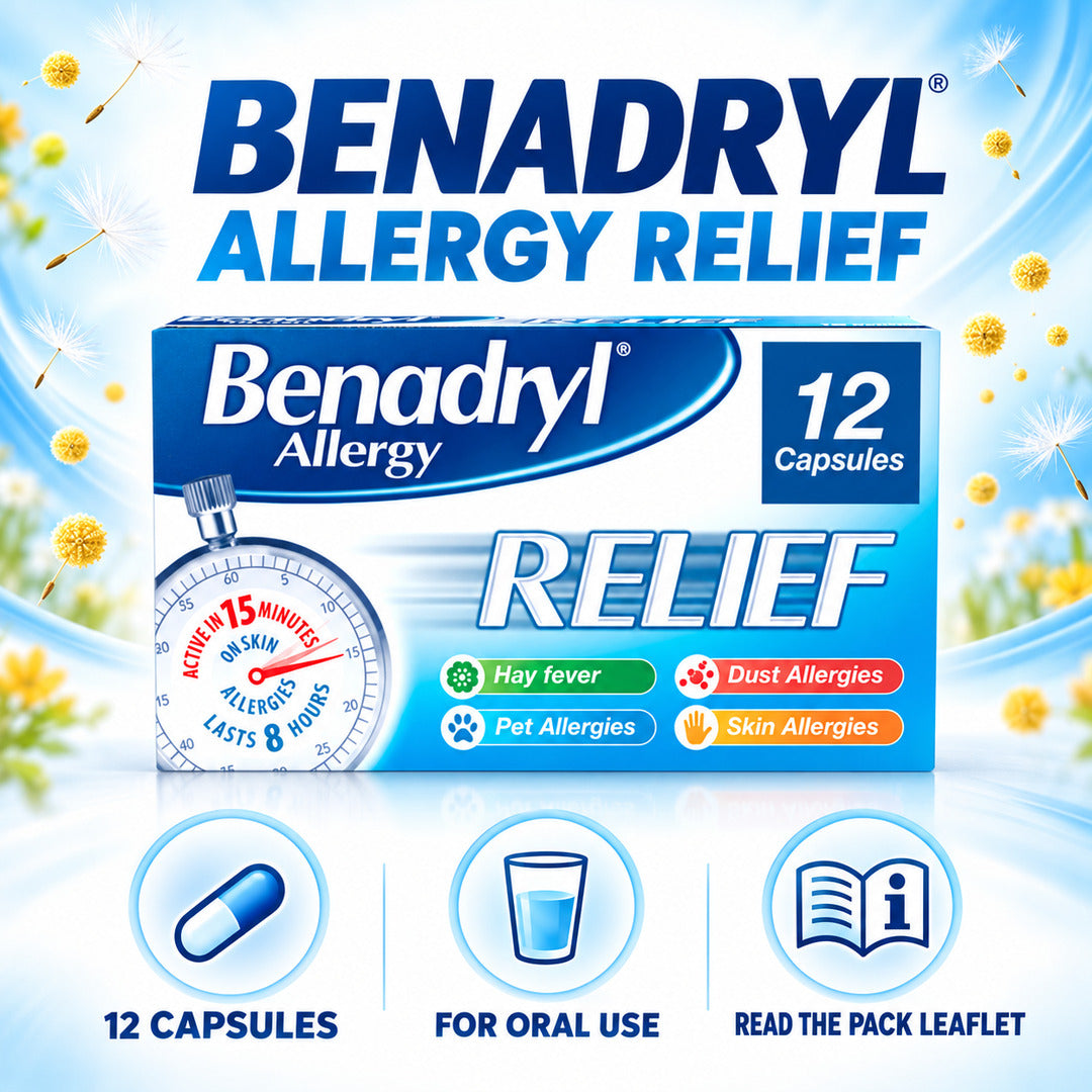Benadryl Allergy Relief Capsules 12s
