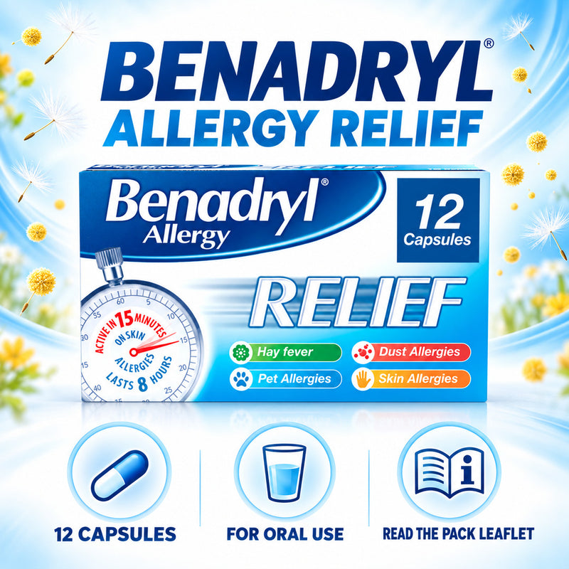 Benadryl Allergy Relief Capsules 12s
