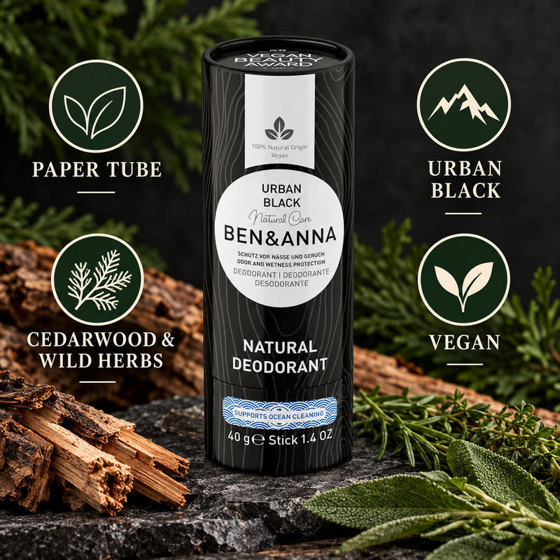 Ben & Anna Urban Black Deodorant Paper Tube, 40 g