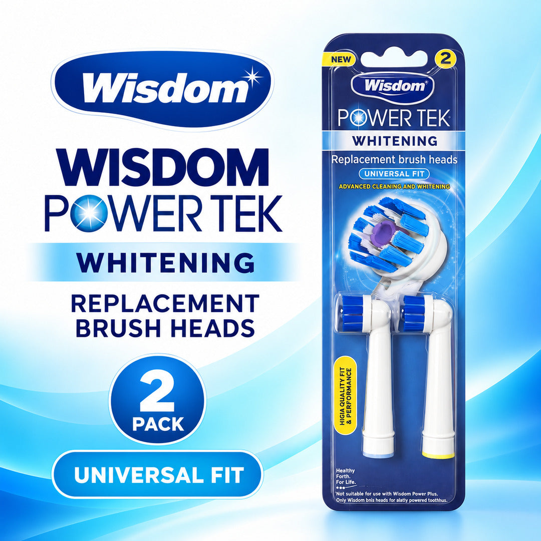 Wisdom Power tech Whitening Replacement brush Heads 2 pack