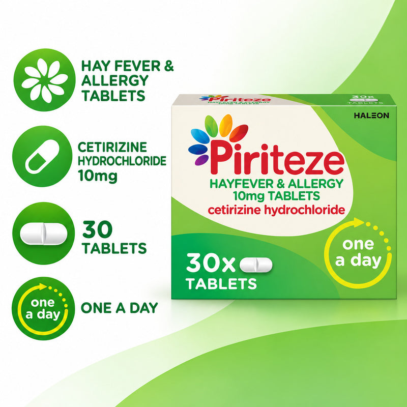 Piriteze Antihistamine Allergy Relief Tablets Cetirizine 30s