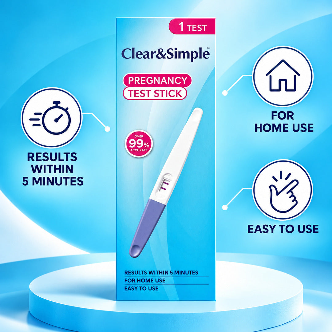 Clear And Simple Pregnancy Test Stick Midstream Single