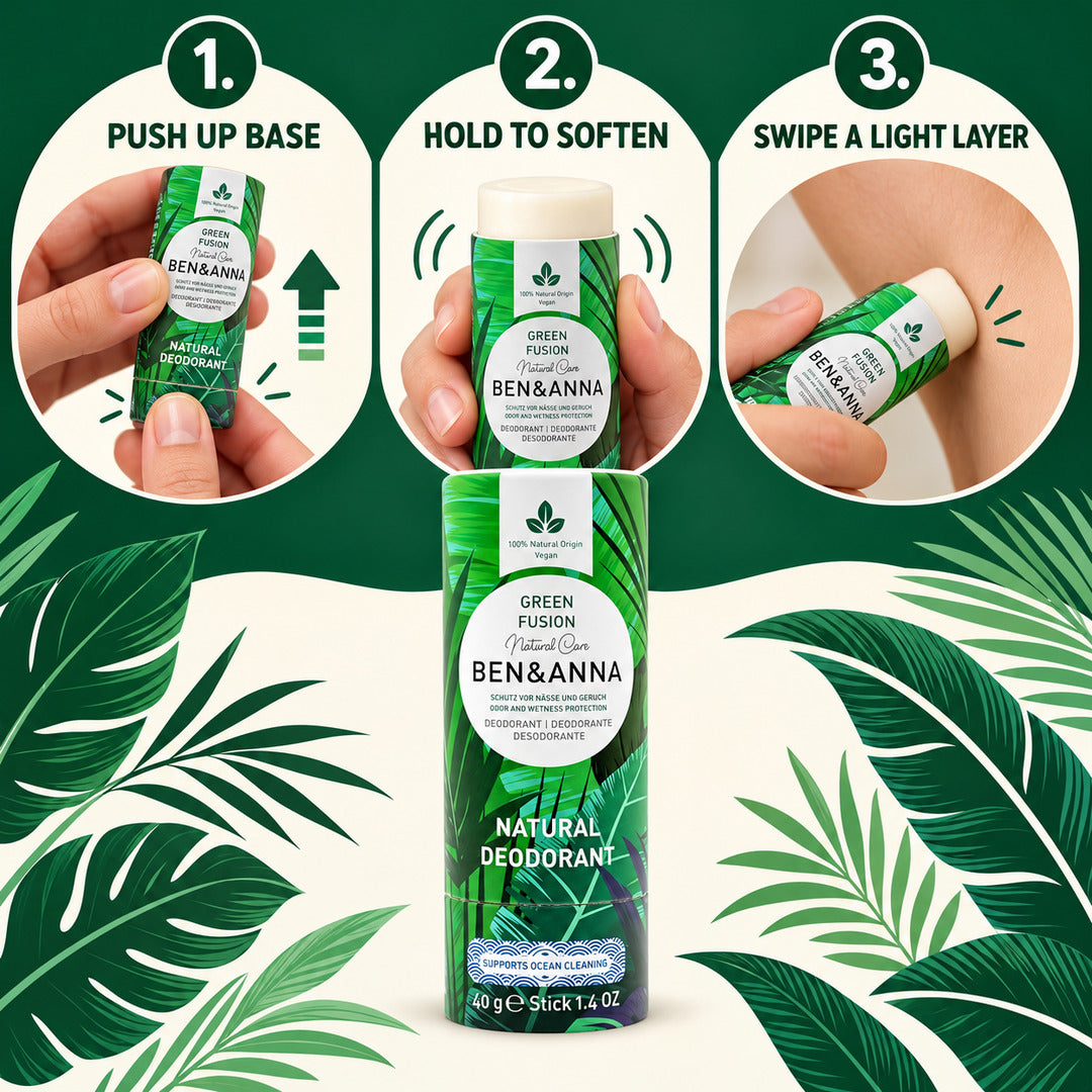 Ben & Anna Green Fusion Natural Deodorant Paper Tube, 40g