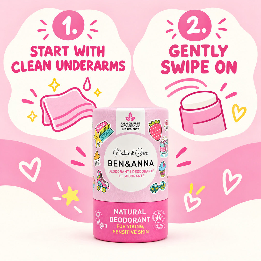 Ben & Anna Kids Deodorant Pink Paper Tube, 25g