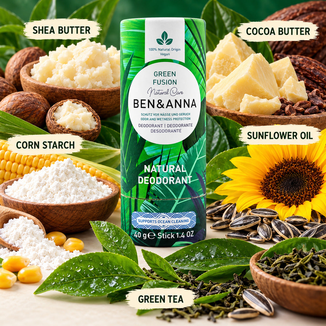 Ben & Anna Green Fusion Natural Deodorant Paper Tube, 40g
